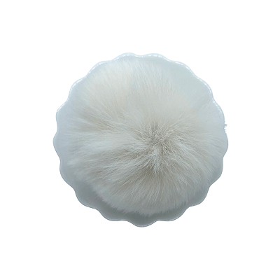 Pompom Pelúcia 80mm com Elástico | Off White