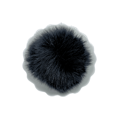 Pompom Pelúcia 80mm com Elástico | Preto
