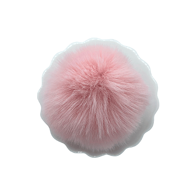 Pompom Pelúcia 80mm com Elástico | Rosa Bebê