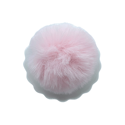 Pompom Pelúcia 80mm com Elástico | Rosa Claro
