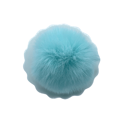Pompom Pelúcia 80mm com Elástico | Verde Água