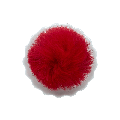 Pompom Pelúcia 80mm com Elástico | Vermelho