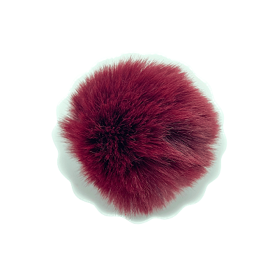 Pompom Pelúcia 80mm com Elástico | Vinho