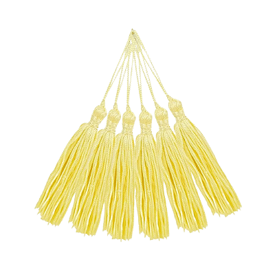 Pingente de Seda Tassel 7cm | Cor: Amarelo Bebê