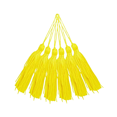 Pingente de Seda Tassel 7cm | Cor: Amarelo Gema