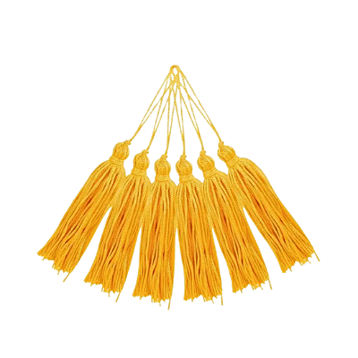 Pingente de Seda Tassel 7cm | Cor: Amarelo Ouro