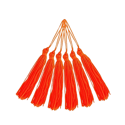 Pingente de Seda Tassel 7cm | Cor: Laranja Neon