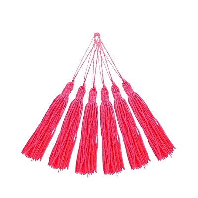 Pingente de Seda Tassel 7cm | Cor: Rosa Neon