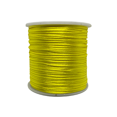 Fio de Seda | Rabo de Rato | Cordão de Cetim 1mm | 5 Metros | Cor: Amarelo Gema