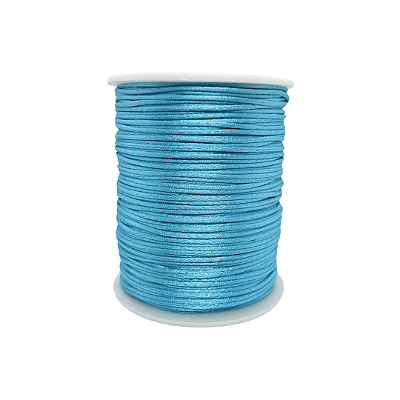 Fio de Seda | Rabo de Rato | Cordão de Cetim 1mm | 5 Metros | Cor: Azul Claro