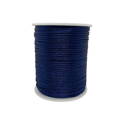 Fio de Seda | Rabo de Rato | Cordão de Cetim 1mm | 5 Metros | Cor: Azul Marinho