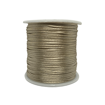 Fio de Seda | Rabo de Rato | Cordão de Cetim 1mm | 5 Metros | Cor: Bege