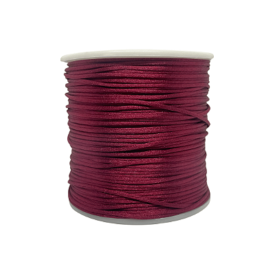 Fio de Seda | Rabo de Rato | Cordão de Cetim 1mm | 5 Metros | Cor: Bordo
