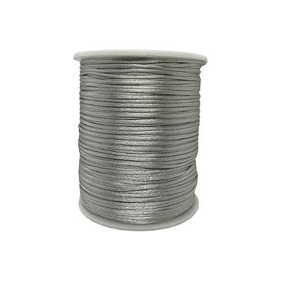 Fio de Seda | Rabo de Rato | Cordão de Cetim 1mm | 5 Metros | Cor: Cinza
