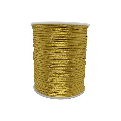 Fio de Seda | Rabo de Rato | Cordão de Cetim 1mm | 5 Metros | Cor: Dourado