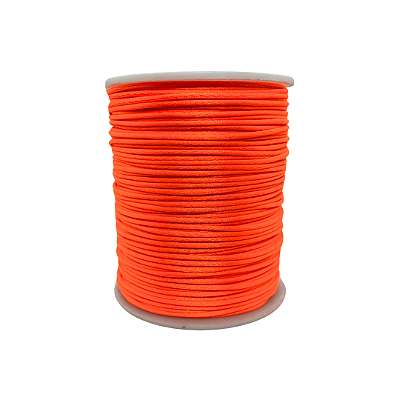 Fio de Seda | Rabo de Rato | Cordão de Cetim 1mm | 5 Metros | Cor: Laranja Neon