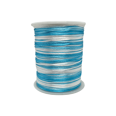 Fio de Seda | Rabo de Rato | Cordão de Cetim 1mm | 5 Metros | Cor: Multicolorido Azul