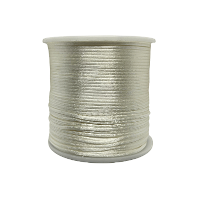 Fio de Seda | Rabo de Rato | Cordão de Cetim 1mm | 5 Metros | Cor: Off White