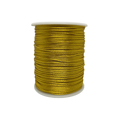 Fio de Seda | Rabo de Rato | Cordão de Cetim 1mm | 5 Metros | Cor: Ouro Envelhecido