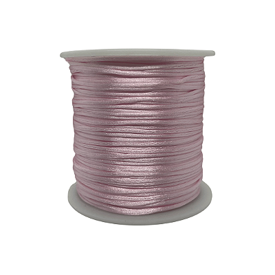 Fio de Seda | Rabo de Rato | Cordão de Cetim 1mm | 5 Metros | Cor: Rosa Bebê