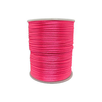 Fio de Seda | Rabo de Rato | Cordão de Cetim 1mm | 5 Metros | Cor: Rosa Cítrico