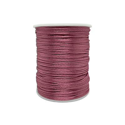 Fio de Seda | Rabo de Rato | Cordão de Cetim 1mm | 5 Metros | Cor: Rose Escuro