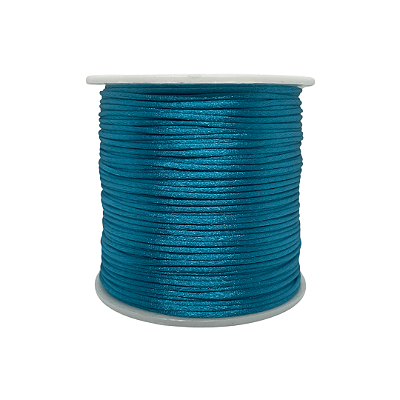 Fio de Seda | Rabo de Rato | Cordão de Cetim 1mm | 5 Metros | Cor: Turquesa Escuro