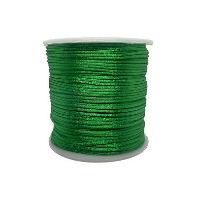 Fio de Seda | Rabo de Rato | Cordão de Cetim 1mm | 5 Metros | Cor: Verde Bandeira