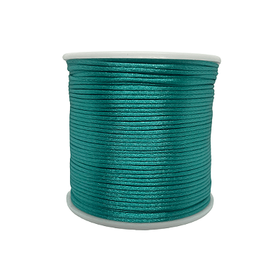 Fio de Seda | Rabo de Rato | Cordão de Cetim 1mm | 5 Metros | Cor: Verde Esmeralda