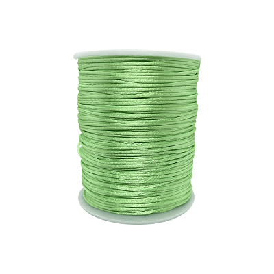 Fio de Seda | Rabo de Rato | Cordão de Cetim 1mm | 5 Metros | Cor: Verde Menta