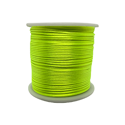 Fio de Seda | Rabo de Rato | Cordão de Cetim 1mm | 5 Metros | Cor: Verde Neon