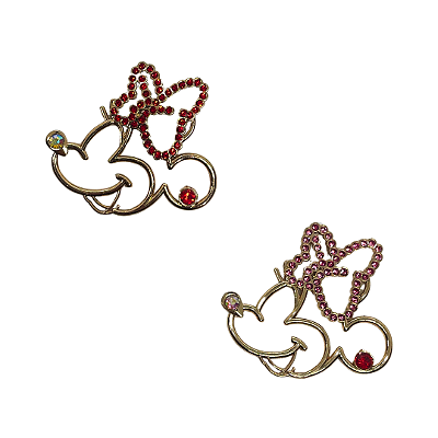 Aplique de Metal Minnie Dourada com Strass