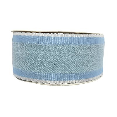 Fita Atoalhada Com Borda Trabalhada Babadinho 38mm | Metro | Cor: Azul