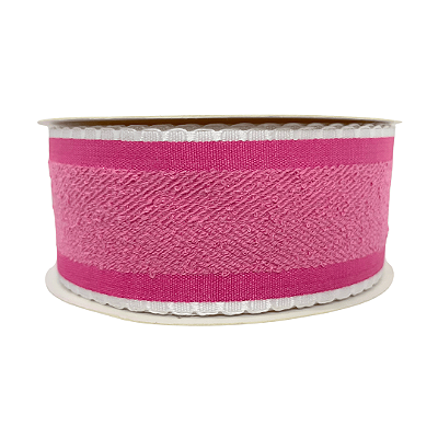 Fita Atoalhada Com Borda Trabalhada Babadinho 38mm | Metro | Cor: Rosa Pink