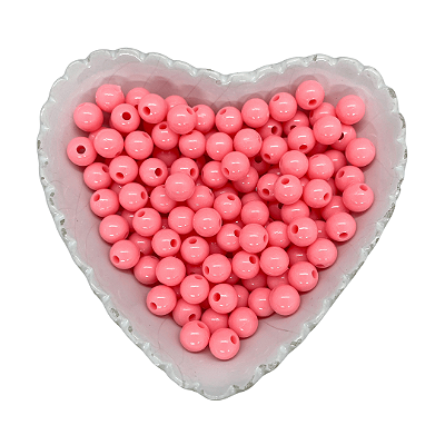 Miçanga Bola Lisa Leitosa Passante 8mm 25g | Cor: Coral