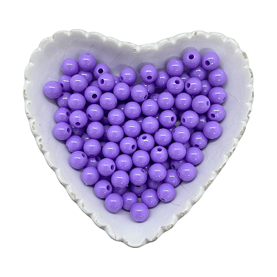 Miçanga Bola Lisa Leitosa Passante 8mm 25g | Cor: Lilás