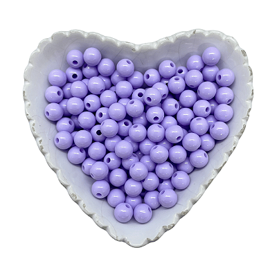 Miçanga Bola Lisa Leitosa Passante 8mm 25g | Cor: Lilás Claro