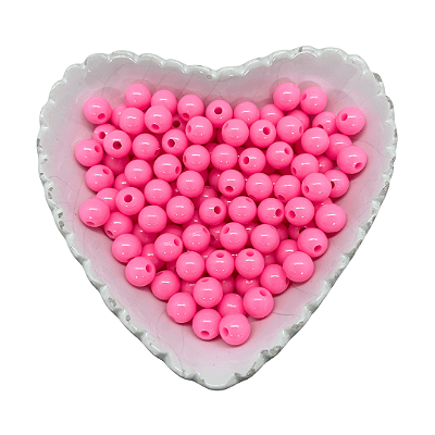 Miçanga Bola Lisa Leitosa Passante 8mm 25g | Cor: Rosa Boneca