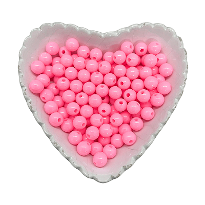 Miçanga Bola Lisa Leitosa Passante 8mm 25g | Cor: Rosa Claro