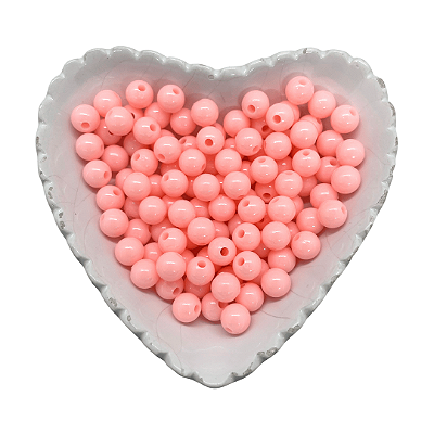 Miçanga Bola Lisa Leitosa Passante 8mm 25g | Cor: Salmão