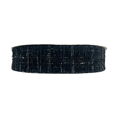 Fita Trabalhada Tweed 38mm | Metro | Cor: Preto