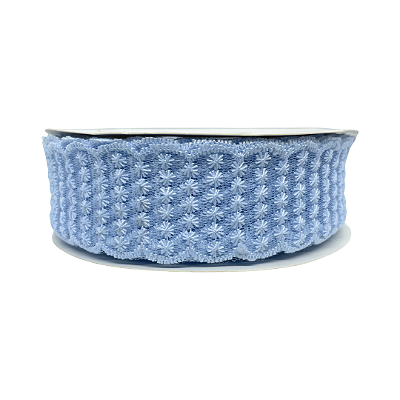 Fita Rendada Flor de Linha 38mm | Metro | Cor: Azul