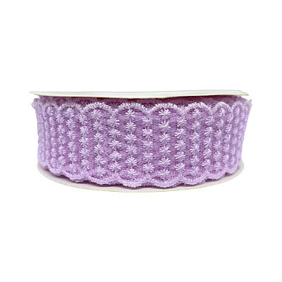 Fita Rendada Flor de Linha 38mm | Metro | Cor: Lilás