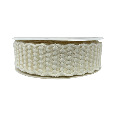 Fita Rendada Flor de Linha 38mm | Metro | Cor: Off White