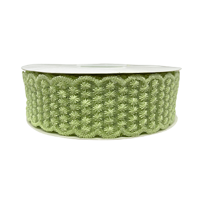 Fita Rendada Flor de Linha 38mm | Metro | Cor: Verde