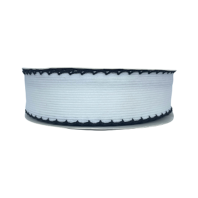 Fita Cotele Com Borda Trabalhada 38mm | Metro | Cor: Branca