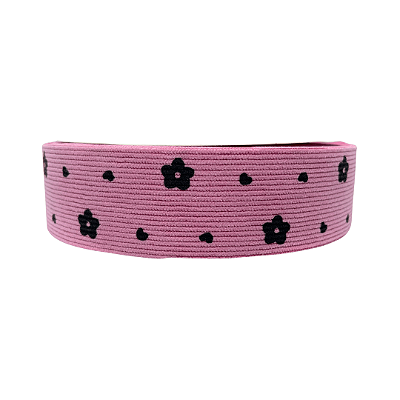 Fita Cotele Com Flor 38mm | Metro | Cor: Pink