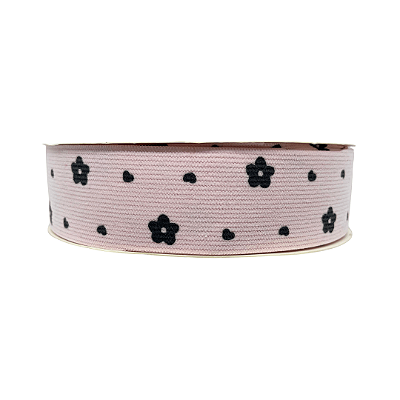 Fita Cotele Com Flor 38mm | Metro | Cor: Rosa