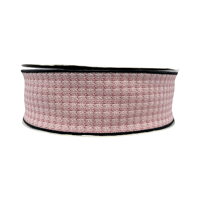 Fita de Linho Com Borda Trabalhada 38mm | Metro | Cor: Rosa