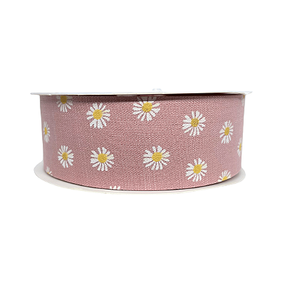 Fita Com Flor Margarida 38mm | Metro | Cor: Goiaba